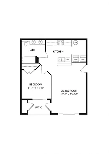 Floor plan Crevasse 1x1