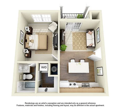 Floor plan Junior 1BD 1BA
