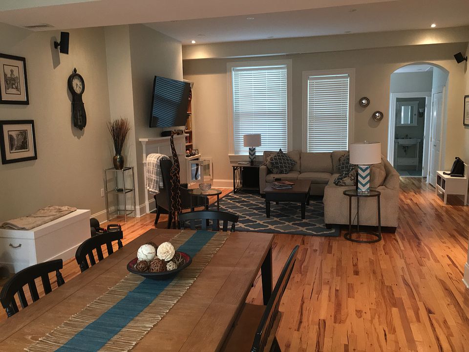 Large open living area with tall ceilings