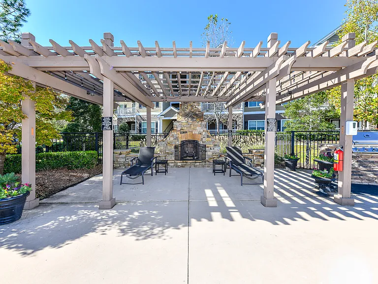 Outdoor Pergola and Fireplace