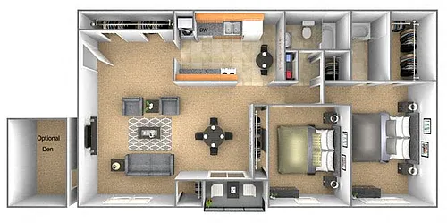 Floor plan 2 Bedrooms 2 Bath