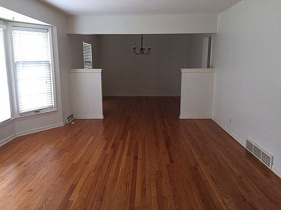 Entry looking into living room & dining room