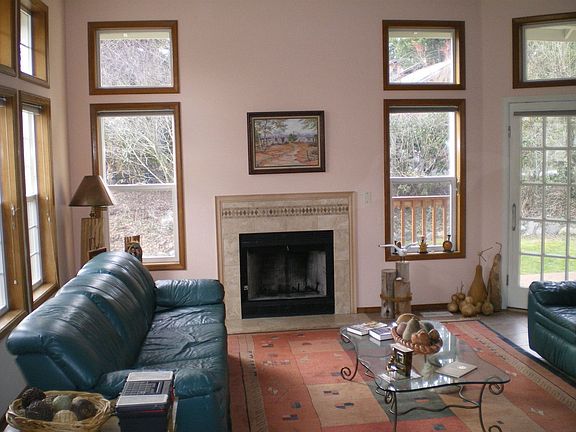 Vaulted LR w/ Wood Fireplace