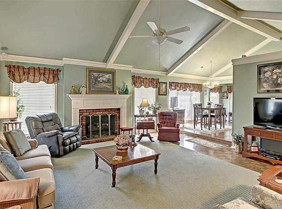 Great room with fireplace