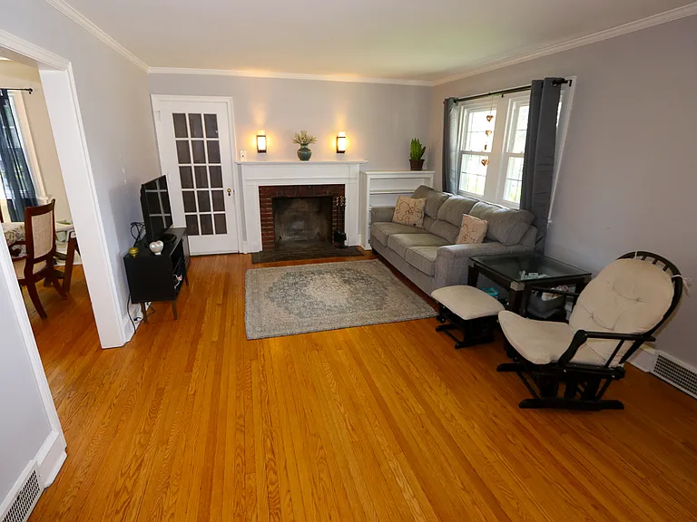 Charming living room with hardwood floors