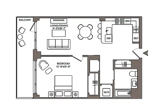 Floor plan 1BR