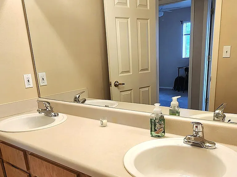 Upstairs bathroom (two sinks)