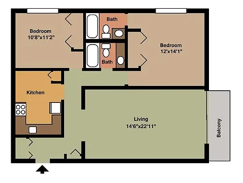 Floor plan 2-Bedroom A
