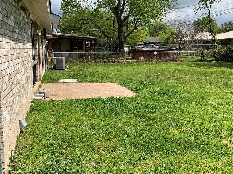 Fenced backyard