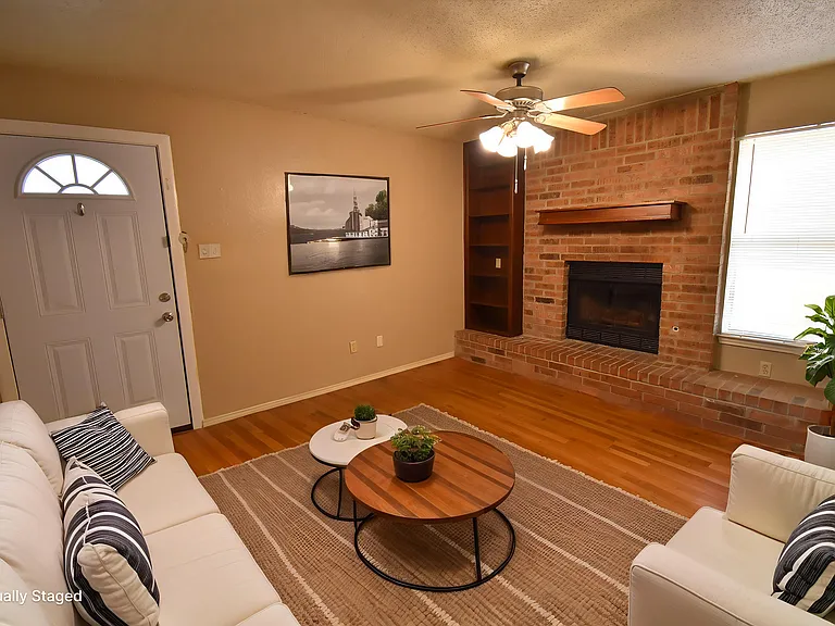 Virtually staged living room