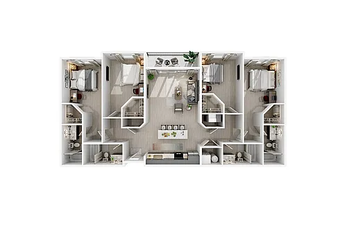 Floor plan 4 Bed / 4 Bath