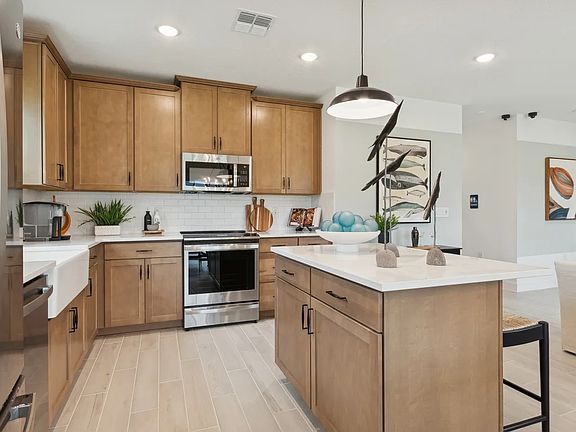 Quartz countertops on island