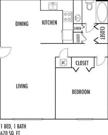 Hidden Park 1 BR Floor Plan Hidden Park 1 BR Floor Plan