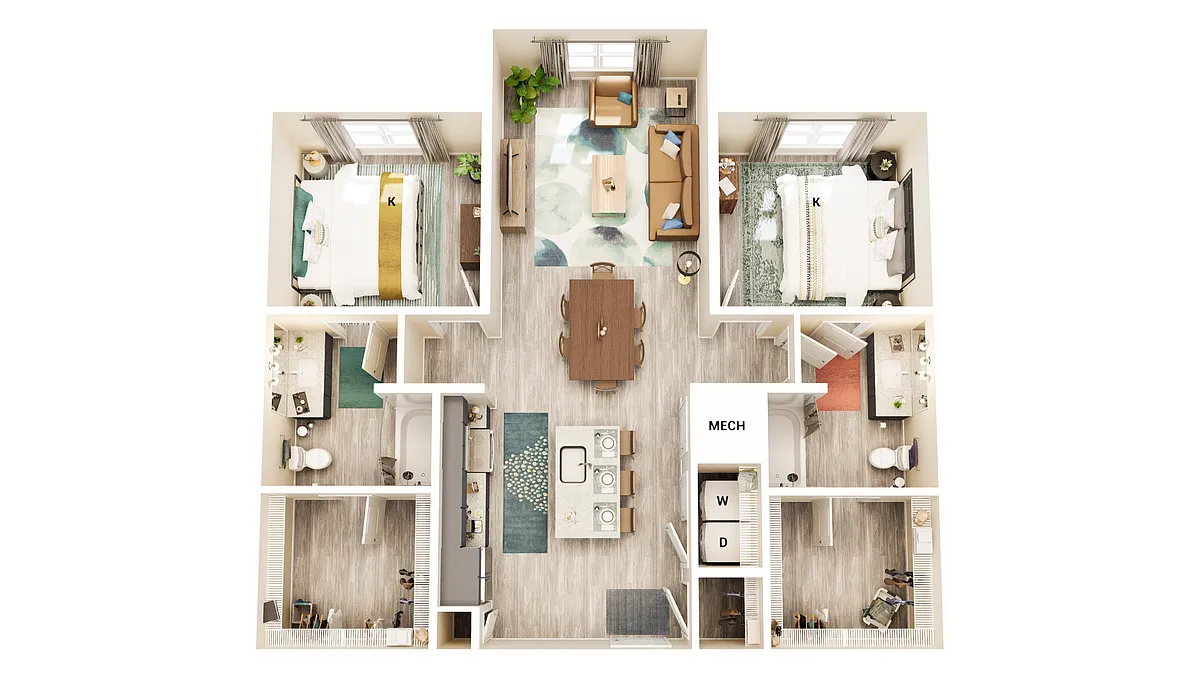 Floor plan B1-2X2