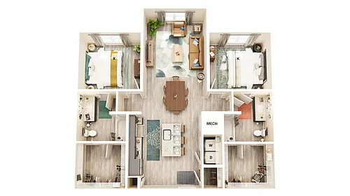Floor plan B1-2X2