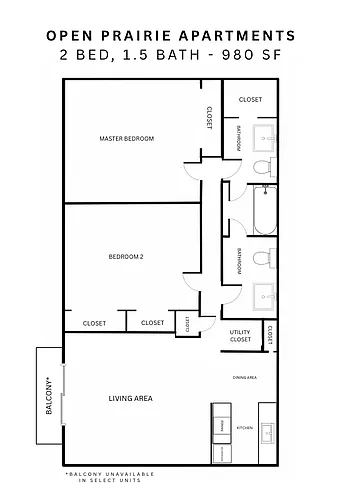 Floor plan Open Prairie Two Bedroom