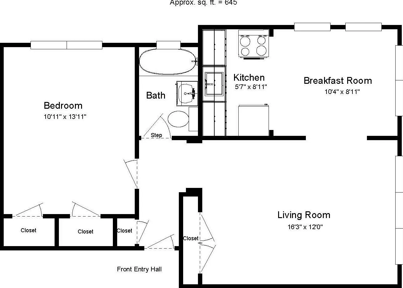 1 bed, 645 sqft, $920 — Photo 2