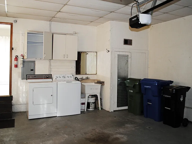 Washer/dryer in the garage.