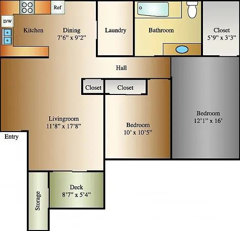 2 Bed 1 Bath, 950 SQ. FT. 2 Bed 1 Bath, 950 SQ. FT.