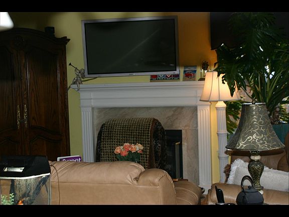 Custom gas fireplace in family room