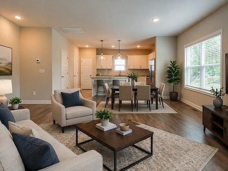 Living room -- virtually staged