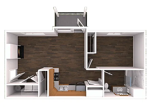 Floor plan 1x1b
