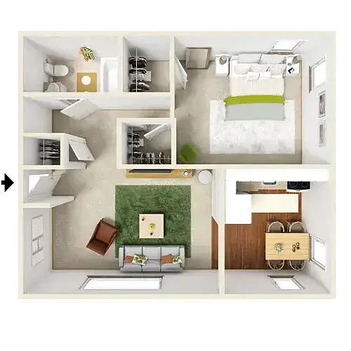 Floor plan First -Floor One Bedroom