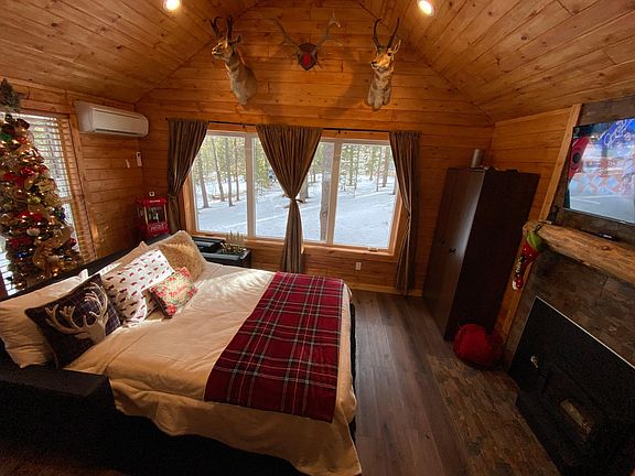 Leather queen sofa bed, TV wardrobe AC/Heater