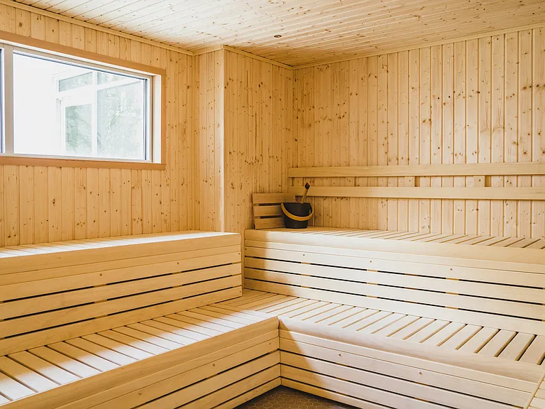 Resort-inspired spa area with dry sauna