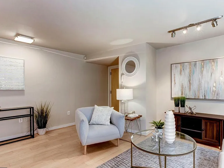 Bright Living Area with Hardwood Flooring