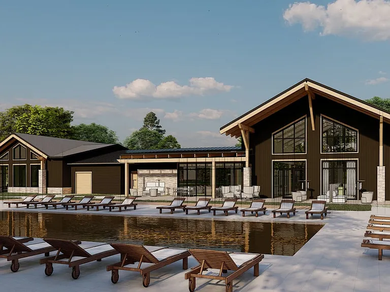 Coming Summer 2026 - Clubhouse with pool, sundeck, and lounge seating