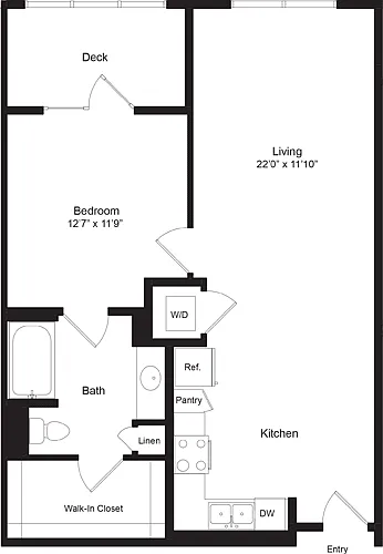 Floor plan One Bedroom E