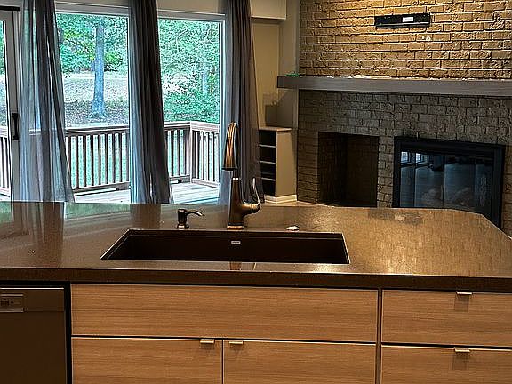 Open concept kitchen/den