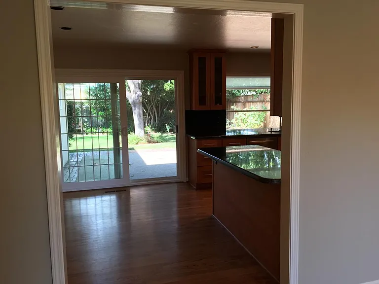 Looking into the kitchen from the Living Room.