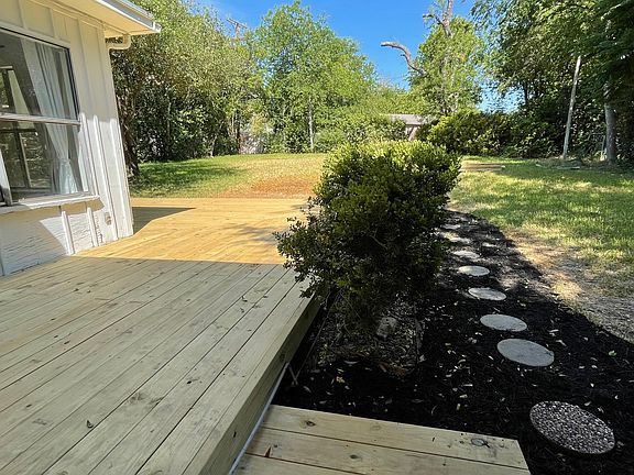 Great backyard. Big enough for a playset, a trampoline and lots of room to run! Yard is fenced.