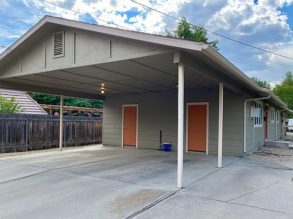 Covered parking and locking storage unit.
