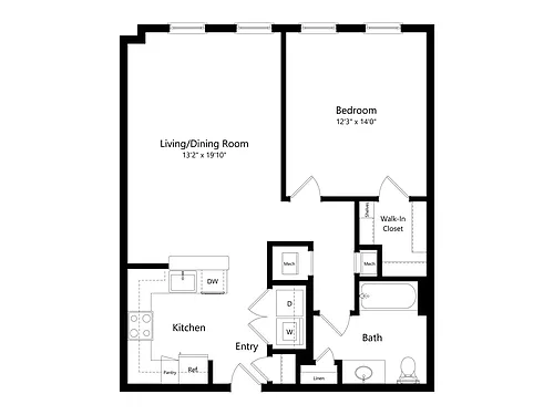 Floor plan 1x1E