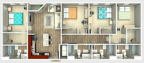 Floor plan The Lux III (per bed)