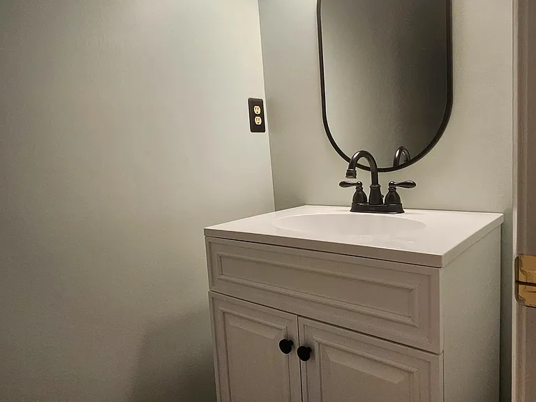 Powder room on main level.