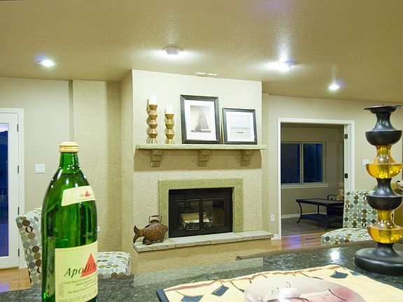 View of Fireplace from Kitchen