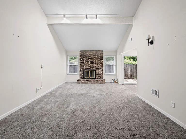 Living room with fireplace