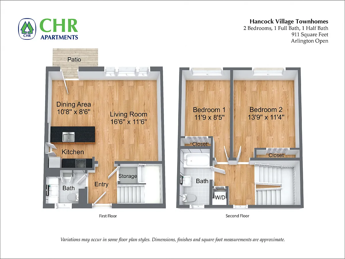 Floor plan 2 Bed - Townhome