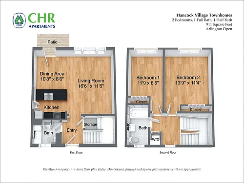 Floor plan 2 Bed - Townhome