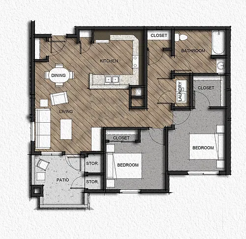 Floor plan Two Bedroom