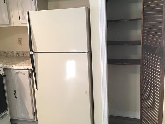 The kitchen has a very handy pantry closet.