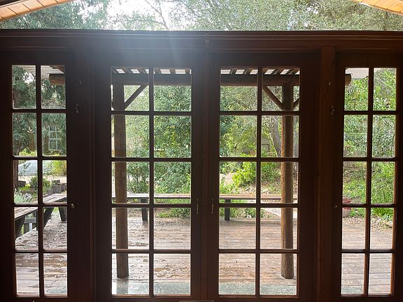 living room view towards front deck