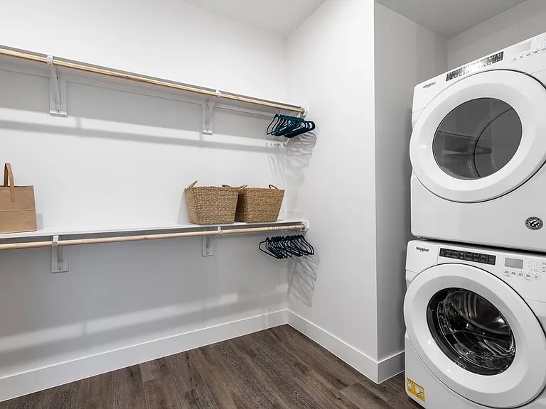 A1 Model Home: Walk-in Close with Stackable Washer and Dryer