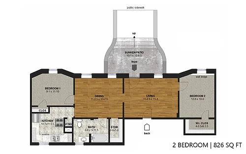 Floor plan Linden Hills 4127 - Two Bedroom