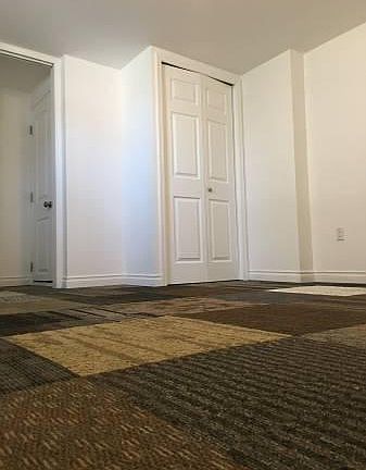 The cozy bedroom with closet space.