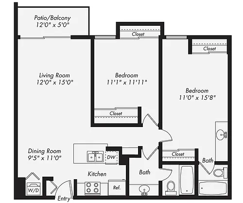 Floor plan Furnished-f-B1-976sf